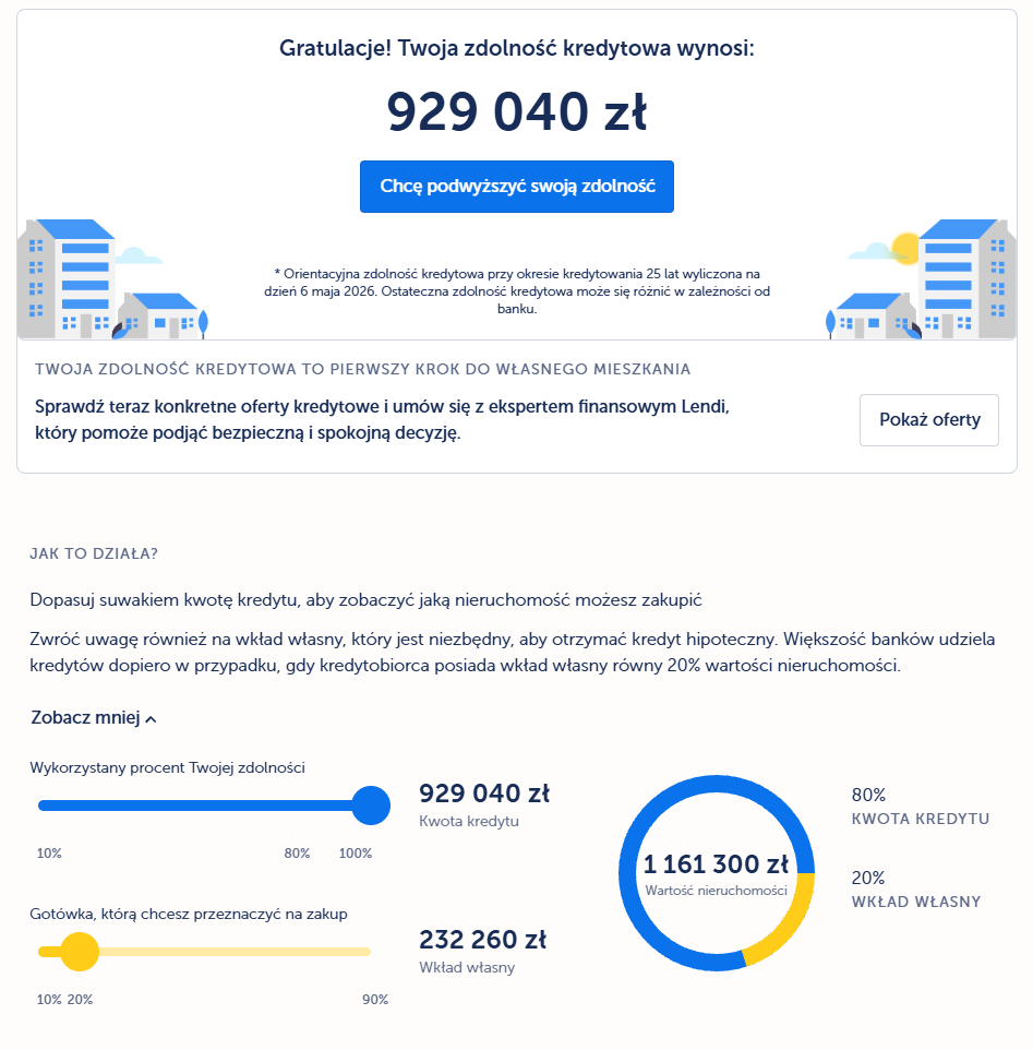 kalkulator kredytowy lendi