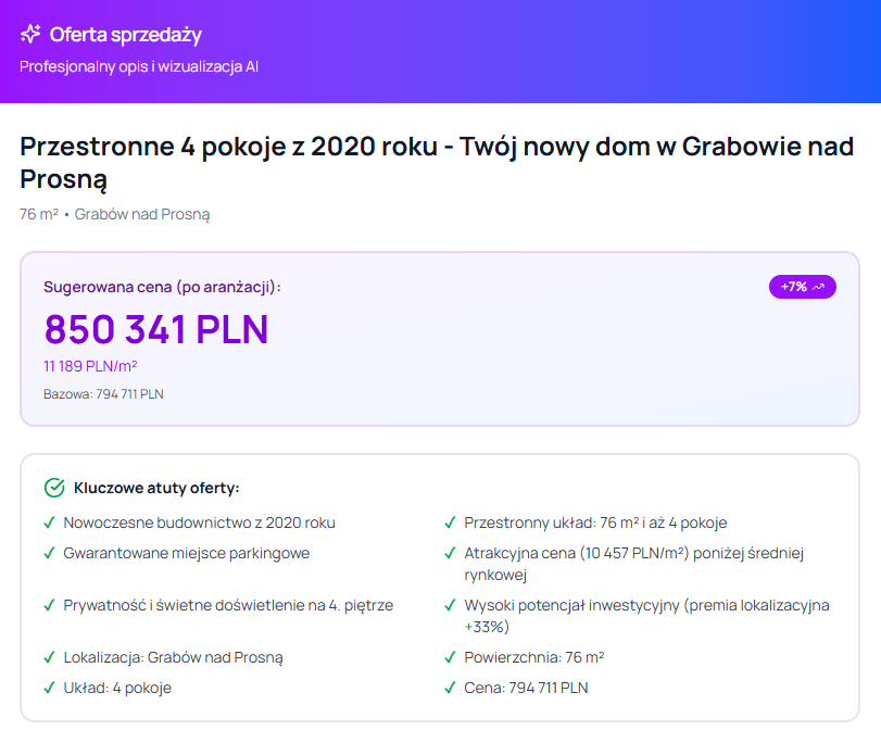 przyklad oferty sprzedazowej home estate