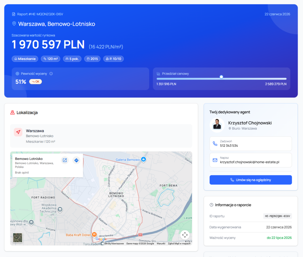 Wycena nieruchomości z remontem - jak podnieść cenę? 7 etapów! 3 przykladowa wycena nieruchomosci home estate